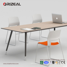 Mesa de conferência ORIZEAL, mesa de escritório com pés de mesa em aço spray